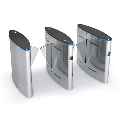 আরএফআইডি ফিঙ্গারপ্রিন্ট ফেস ভেরিফিকেশন এবং প্রতি মিনিটে ৩০ জন ট্র্যাফিক স্পিড সহ SS304 উপাদান ফ্ল্যাপ ব্যারিয়ার গেট