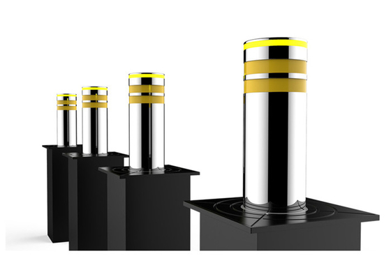 এন্টি ক্র্যাশ স্বয়ংক্রিয় রাইজিং Bollards রঙিন নেতৃত্বে হালকা সঙ্গে বৈদ্যুতিক জলবাহী সিস্টেম