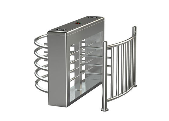 304 স্টেইনলেস স্টীল ফিঙ্গারপ্রিন্ট অ্যাক্সেস কন্ট্রোল এবং 30 ব্যক্তি / মিনিট প্রবাহ হার সঙ্গে কোমর উচ্চতা Turnstile